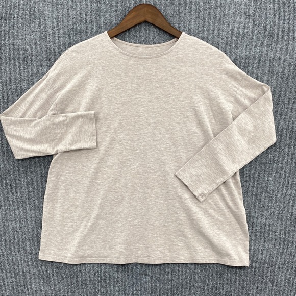 J. Jill Tops - J.Jill Long Sleeve Tee Womens Small Beige Luxe Supima Cotton Granola Minimalist